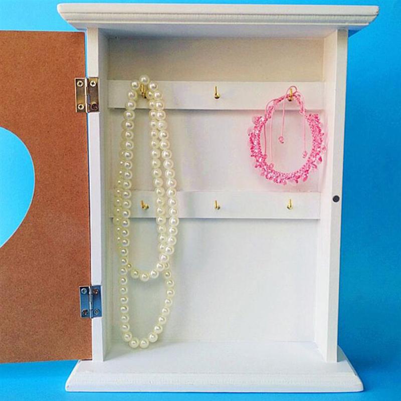 1PC European Style Wooden Key Box Wall Mounted Hanging Shelf Key Holder Jewelry Organizer