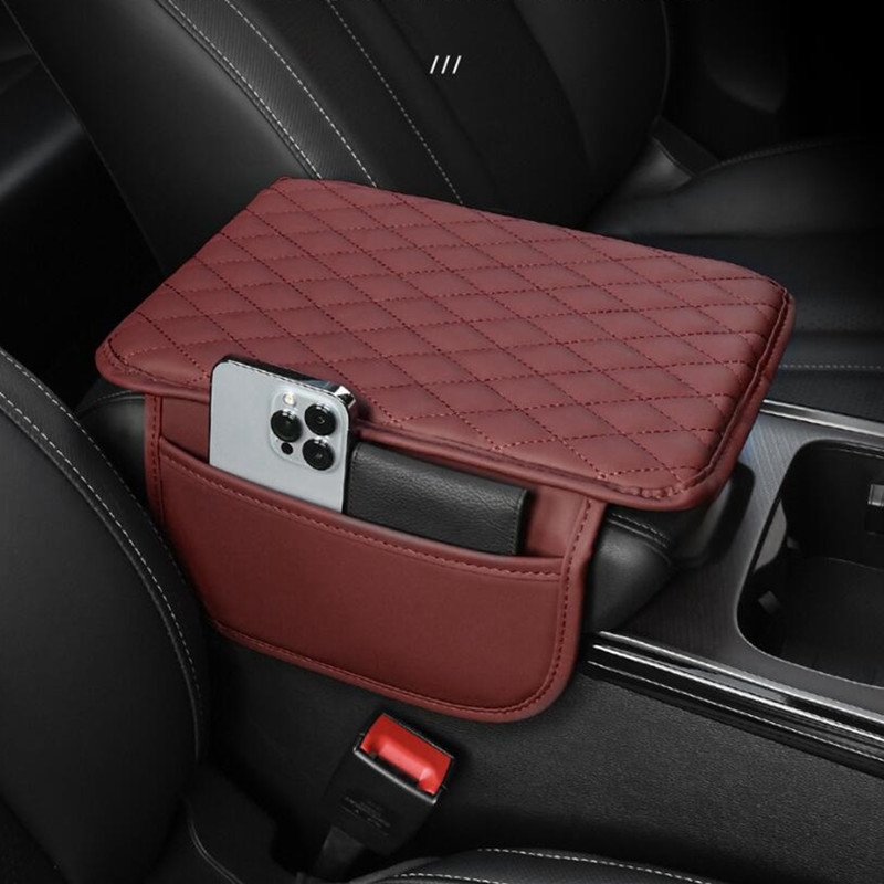 Leiboo Pu Lederen Auto Armsteun Mat Organizer Middenconsole Armleuning Bescherming Kussen Auto Armleuningen Opbergtas Auto Accessoires