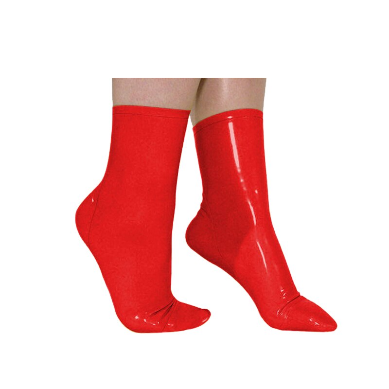 Puur Natuurlijke Latex Rubber Unisex Leuke Korte Mode Rode Sokken 0.4mm Size S-XL