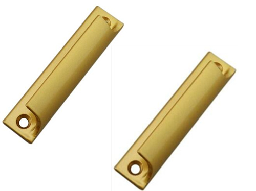 2 st! skjutdörrshandtag i aluminiumlegering balkong skjutfönster skåp dörrhandtag möbler hårdvara handtag: Guld-