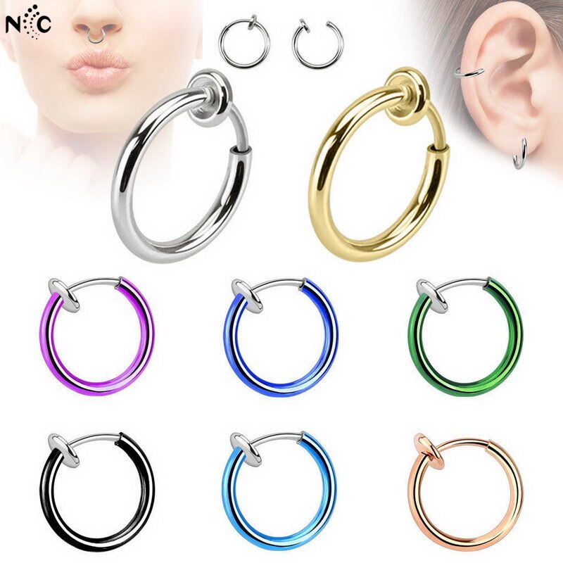 Einfache Punk Bar Lappen durchbohren Zunge Bauch Lippe Ring Knorpel Ohrringe Brincos Für Frauen ErkläSprosse Ohr Schmuck Nase Ringe