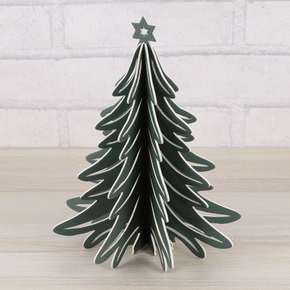 Karton 3D Kerstboom Ornamenten Partij Tafel Craft Middelpunt Voor Decoratie (Groene Olijf)