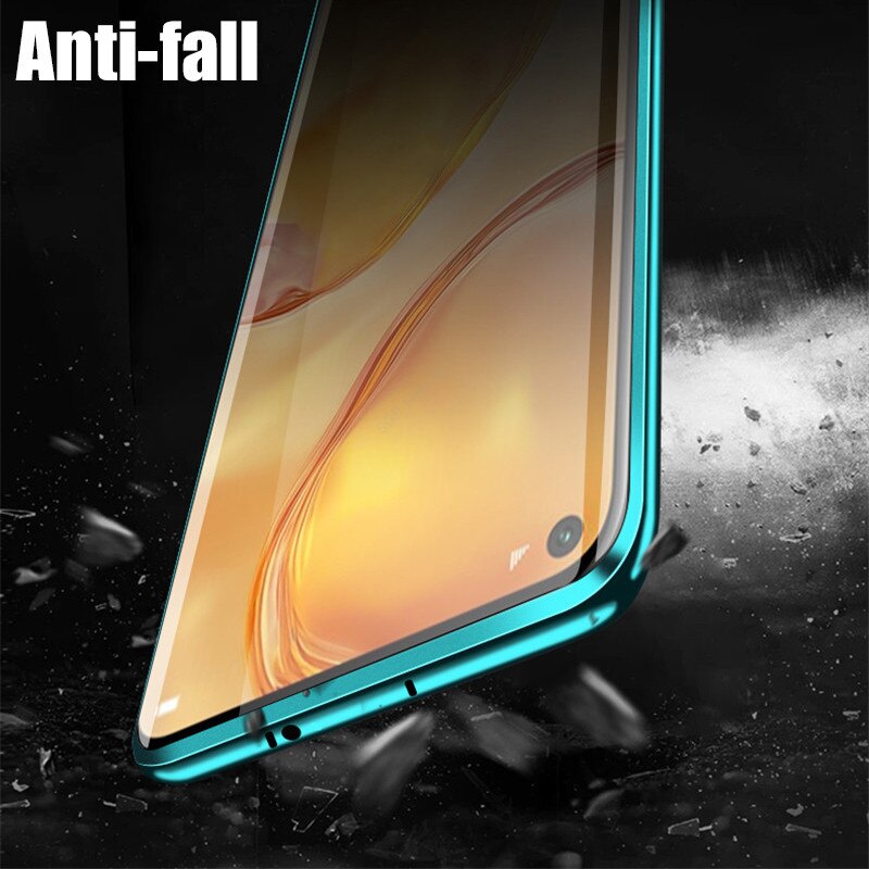 Voor Huawei P40 Lite P 40 Lite Licht P40Lite Case 360 Magnetische Metalen Voor Huawei Nova 7i 6 Se Dubbele dubbelzijdige Gehard Glas Case