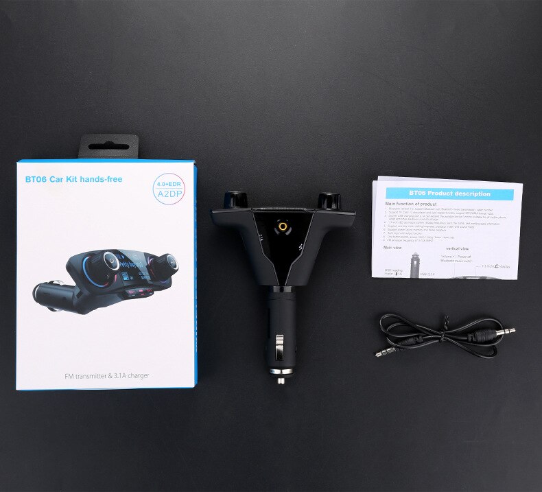 Dual Knop Knop Voor Auto Bluetooth MP3 Speler Tf Card Voor Auto Muziek Fm Fm Intelligente Opladen Instrument Panel: Default Title