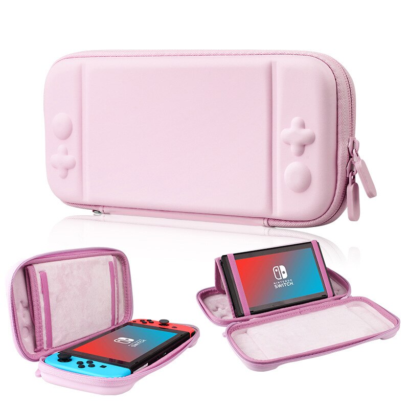 Designer per Nintendo Interruttore di Caso Della Copertura del Sacchetto del Supporto di Animal Crossing Nintendoswitch Sveglio Del Sacchetto Portatile con Staffa: Pink with Bracket