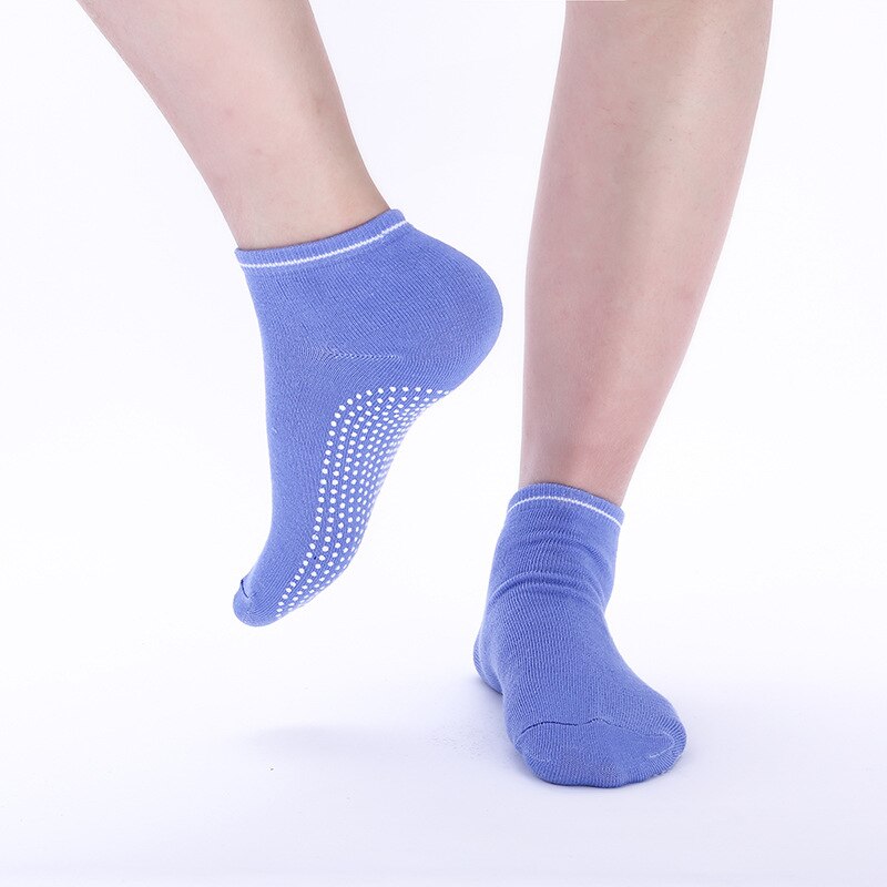 Rutschfeste yoga-socken für damen, rutschfest, aus silikon, für fitnessstudio, pilates, ballett, sport, aus atmungsaktiver, elastischer baumwolle, größe  x759b: Blau