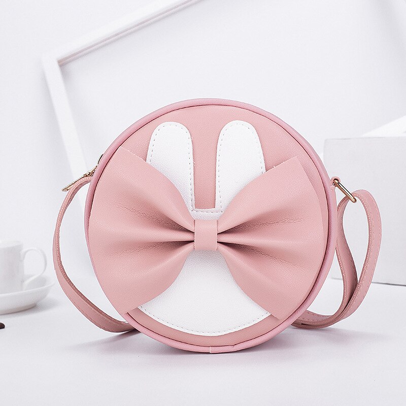 Kontrast lille rund taske sløjfe dekoration skuldertaske håndtasker japan og sydkorea vind bærbar messenger pung