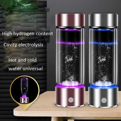 Spe/pem rico copo de hidrogênio gerador de água energia hidrogênio-rico alcalino água ionizador garrafa led portátil anti-envelhecimento saudável copo