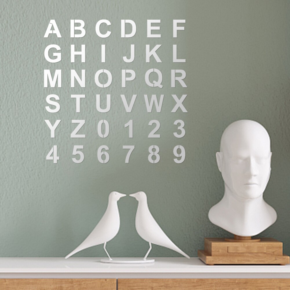 36pcs 4inch Wall Craft DIY Learning School Reusable For Painting Chalkboard Number Template Signage Alphabet Letter Stencil