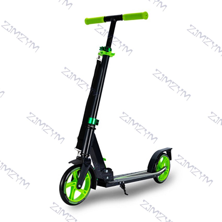 Opvouwbare Pu 2 Wielen Kick Scooter Aluminium Legering Kids Kinderen Voetpedaal Scooters Hoogte Verstelbare Oefening Speelgoed Skateboard: green