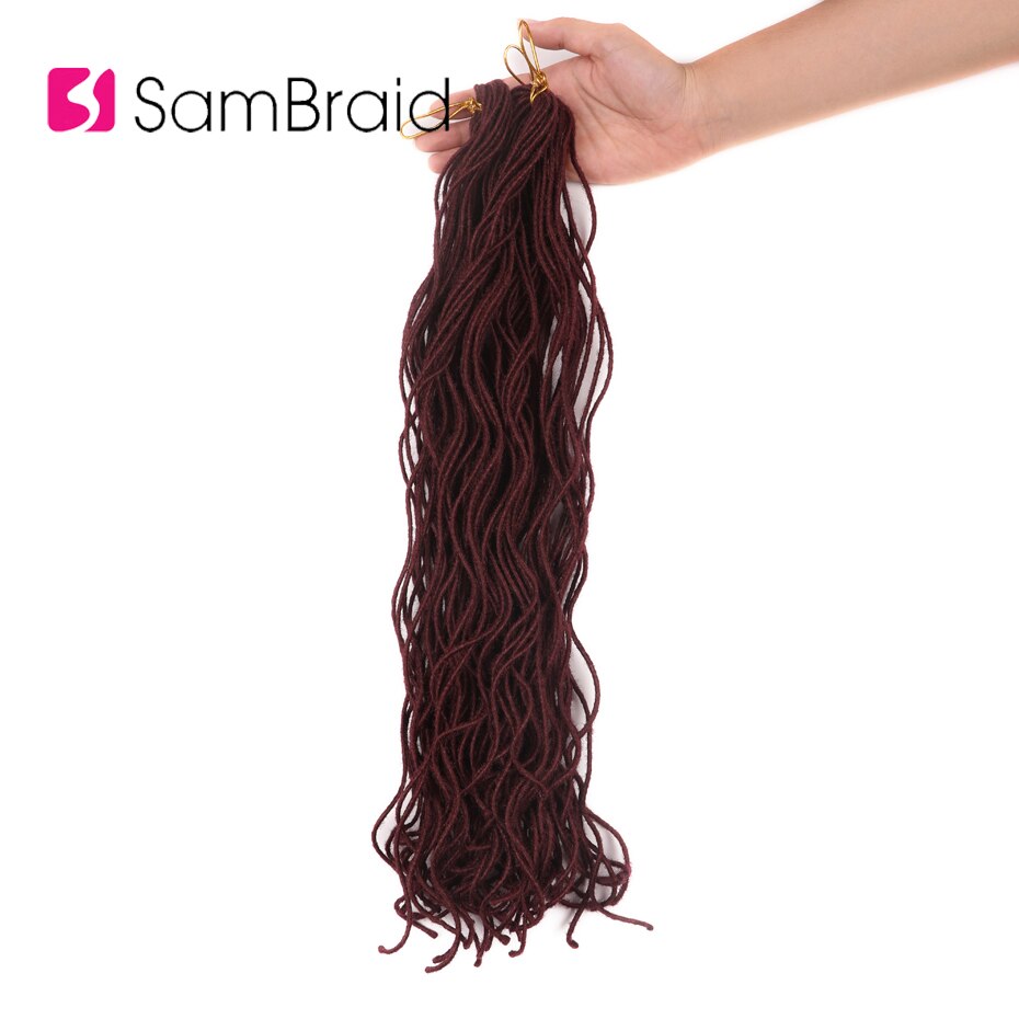 SAMBRAID Natural Faux Curly Locs Crochet Braids Curly Crochet Hair Extensions 20 Inch Soft Dreadlocks Hair Synthetic Hair