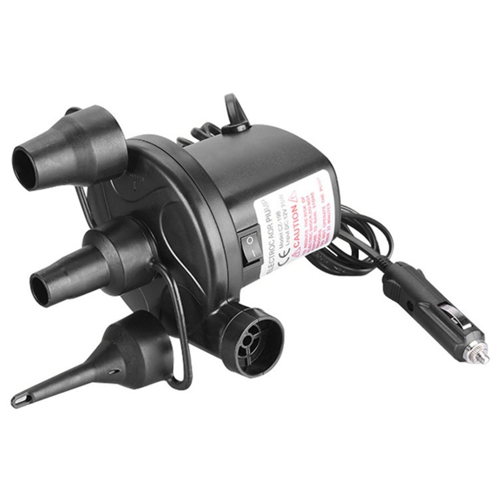 12V Car Auto 3 Nozzles inflatable boat Air suction Pump gas-fill Air compressor Electric Air Pump for Beds Mattresses Toys