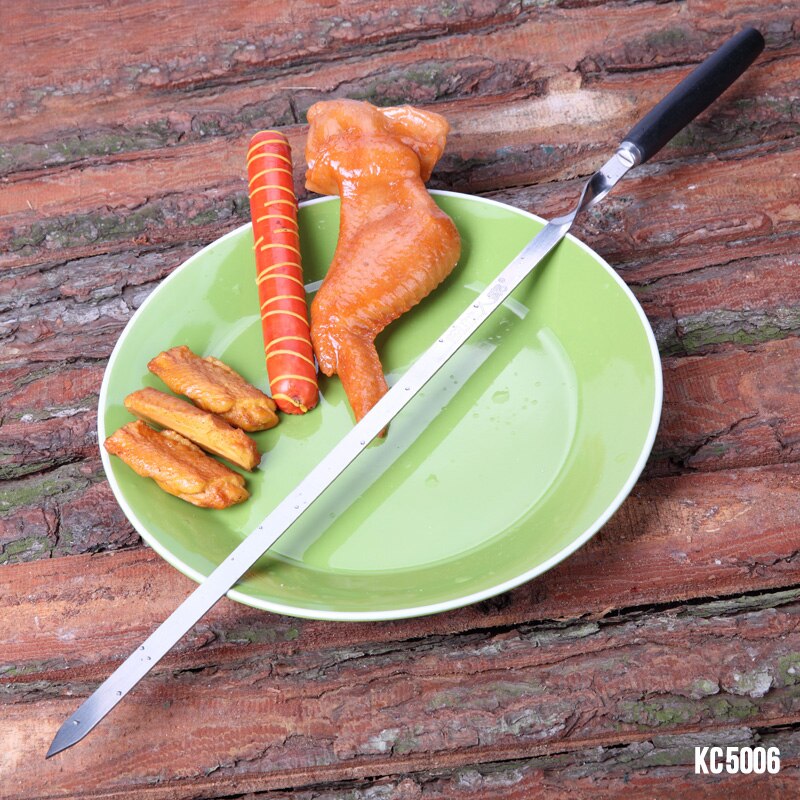 6PCS Wooden Barbecue Skewers Set w/Oxford Bag Long Barbecue Fork Shish Kebob Skewers For Beef Chicken Meat 21.6in