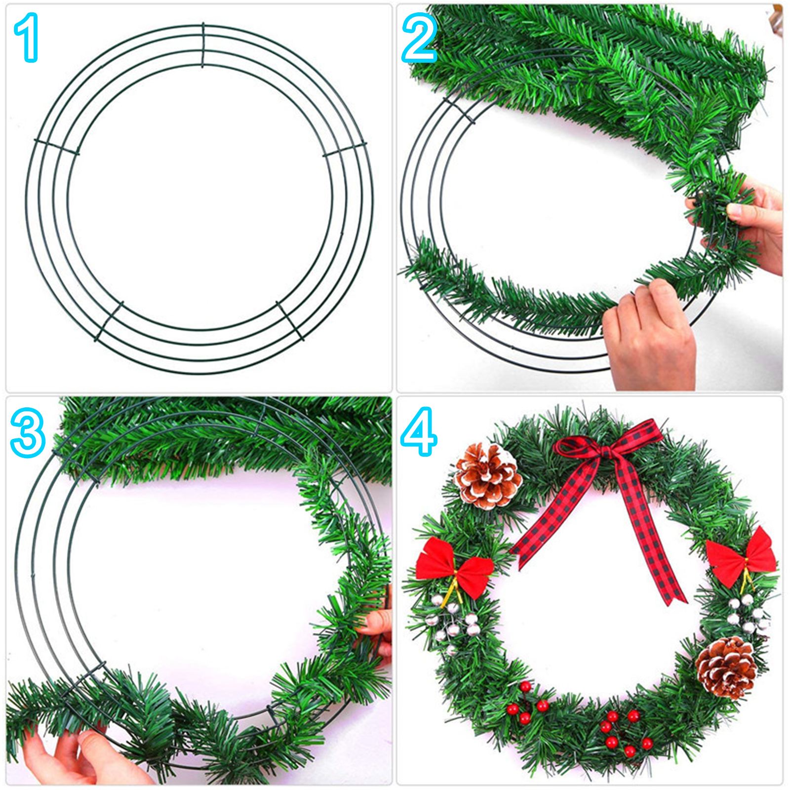 3pcs Iron Flower Wreath Hoop Iron Frame Decorative Wreath Loop Home Decor Unfinished Hanging Loop Wreath Loop Decor Wreath Frame