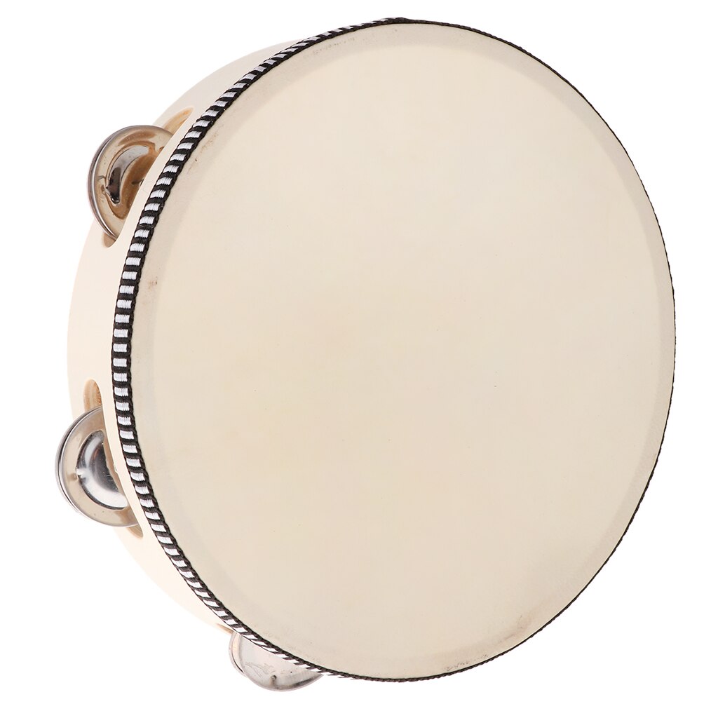 Tambour de tambourin Musical de 8 pouces, Percussion ronde avec Jingles pour fête KTV