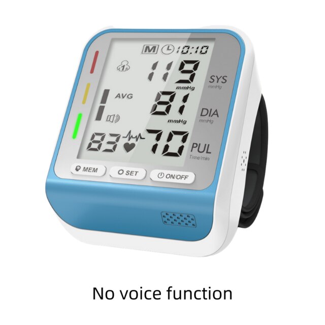 Digitale Arm Blutdruck Monitor тонометр BP hinterleuchtet Blutdruckmessgerät LCD Herz Bewertung Tonometer Tensiometer Gesundheit Pflege Gerät: Blau Nein Stimme