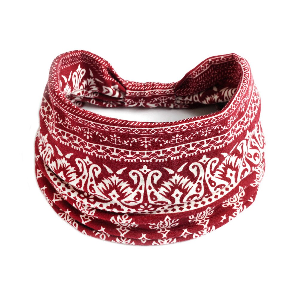 Bedrukte dames haarbanden zomer meisjes hoofdbanden elastische bandana's hoofddeksels voor sport tulband elastische haarband haaraccessoires: 9