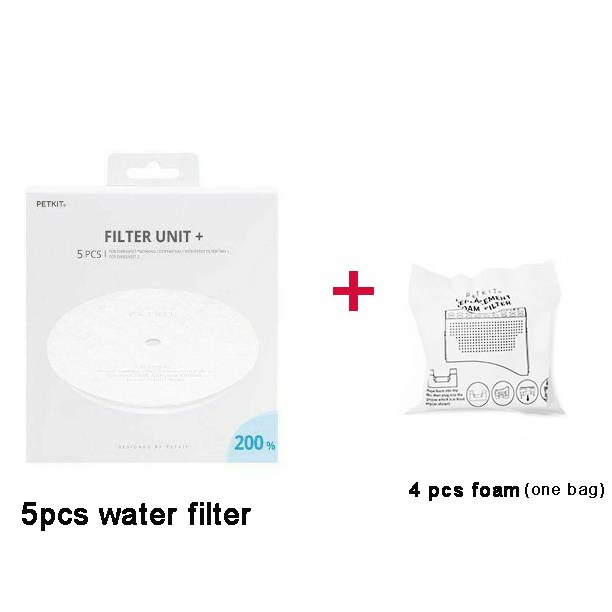 PETKIT-unidades de filtro para fuente de agua EVERSWEET 2 y 3, filtros de repuesto (5 uds), Kit de limpieza, suministros para mascotas: Set1 (one bag foam)