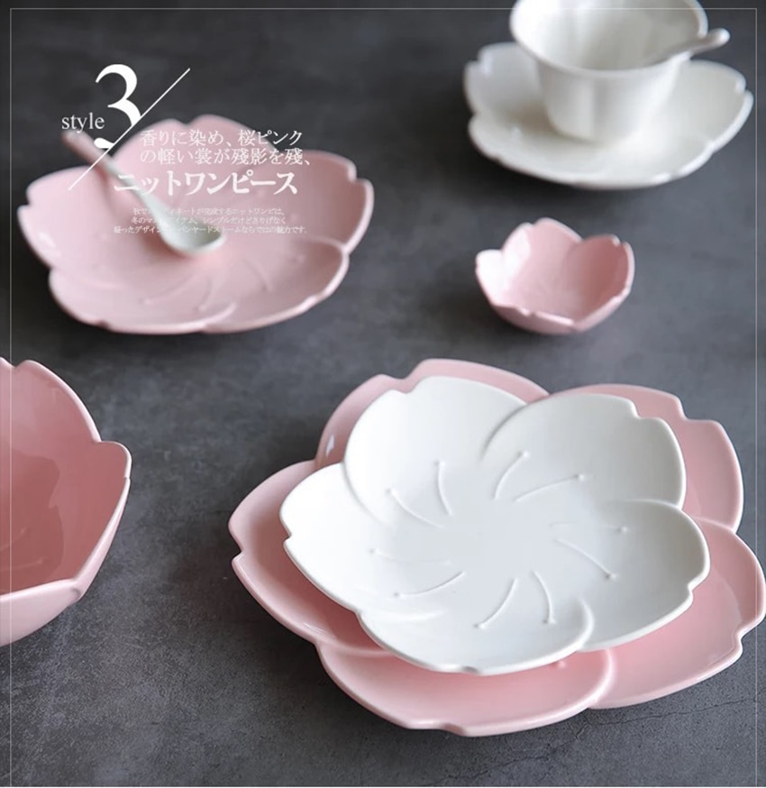 Bloemen Keramische Plaat 3/ 6/7/9 Inch, roze Serveerschaal Voorgerecht Dienblad Voor Feesten & Bruiloft, Vaatwasser En Oven Veilig