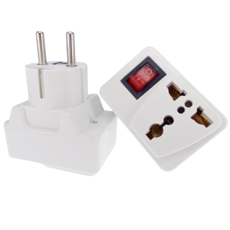 Universal Electric Plug With On/Off Switch International Travel Charger Power Socket Adapter EU