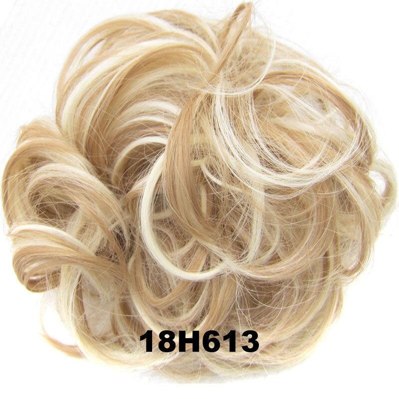 Jeedou Synthetic Messy Hair Bun Chignon Donut Pad Elastic Hair Rope Rubber Band Hairpiece