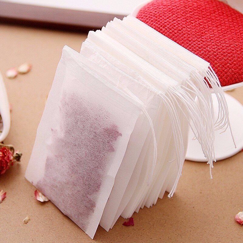 100pcs Non Woven Empty Tea Bags String Seal Filter Herb Loose Disposable Tea Bags Convenient Essential Tools F0010