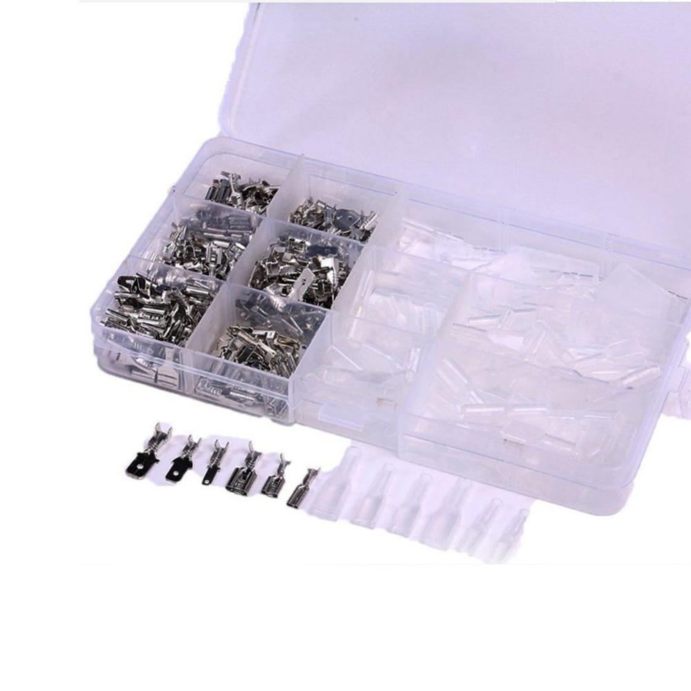 270Pcs 2.8/4.8/6.3mm Crimp Terminals Insulated Male Female Wire Connector Electrical Wire Spade Connectors Kit