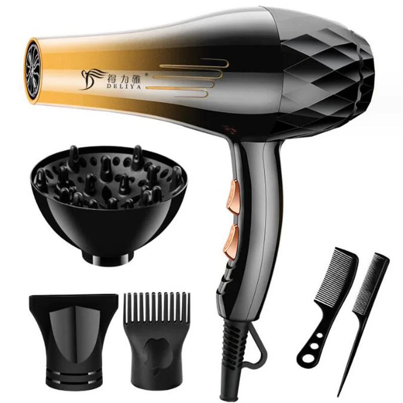 Secador de pelo , 1200W/2200W, engranaje de gran potencia, cepillo secador de pelo para peluquería, herramientas de salón de barbería, ventilador secador de pelo