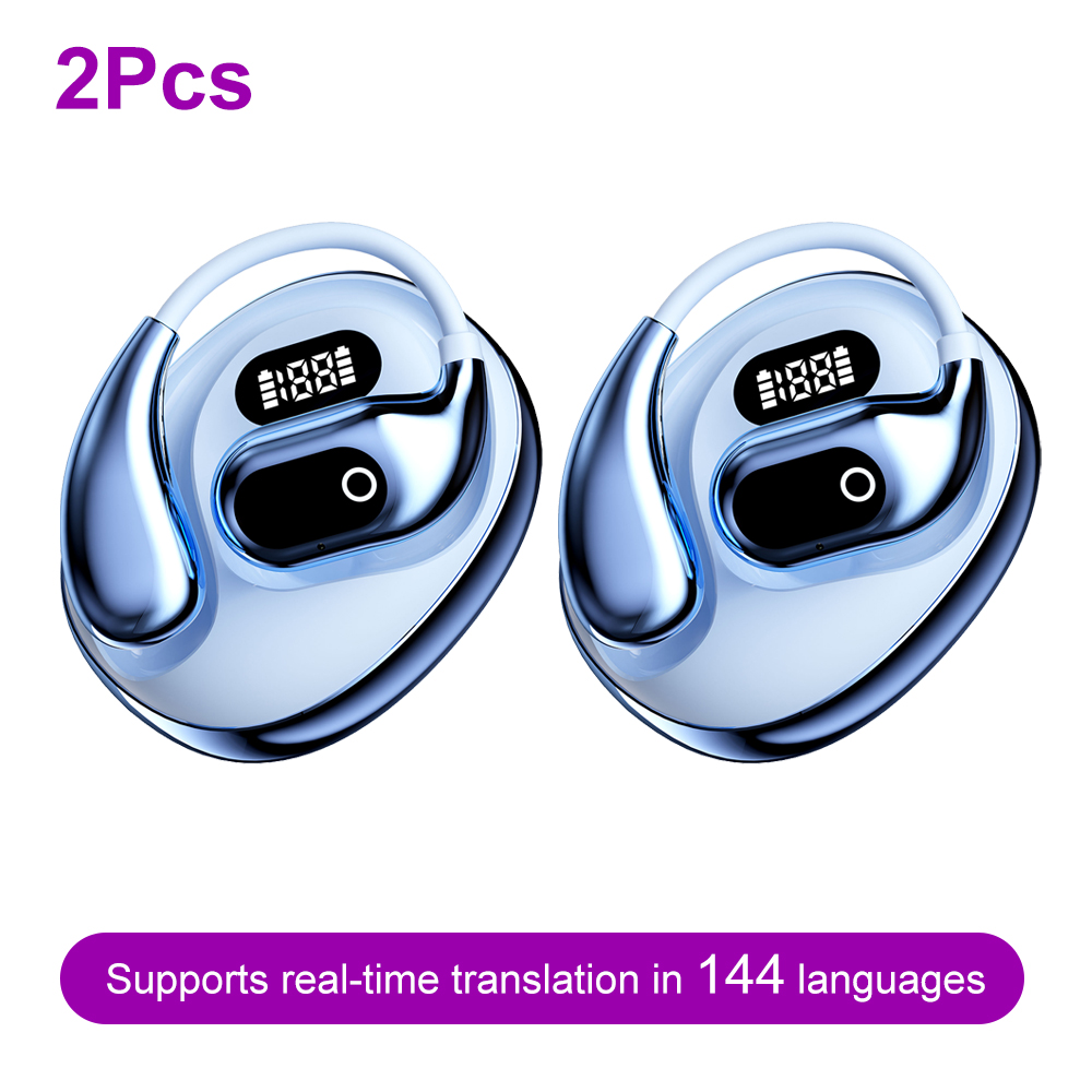 AI Tłumacz - Bezprzewodowe Słuchawki Bluetooth 5.3 z Dwukierunkową Transmisją w Czasie Rzeczywistym, Nauszne Słuchawki Hi-Fi dla Podróżników Biznesowych i Zwiedzających: YELLOW