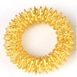 Vinger Ring Toy Stress Relief Spiky Zintuiglijke Lente Vingers Ringen Autisme Anti Speelgoed Stress Kids Vinger Acupressuur Bericht Ring: GOLDEN