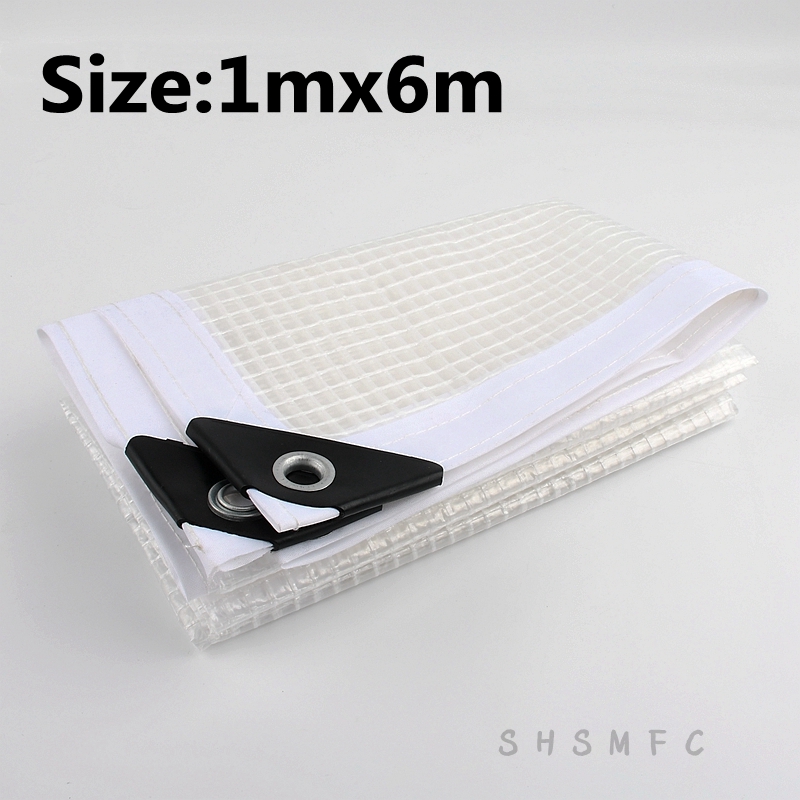 0.32mm pressua pe kalvo parveke puutarha läpinäkyvä verkko muoto sateenkestävä kangas kukkakasveja suojaa näkyvä varjo purjeet: 1m x 6m