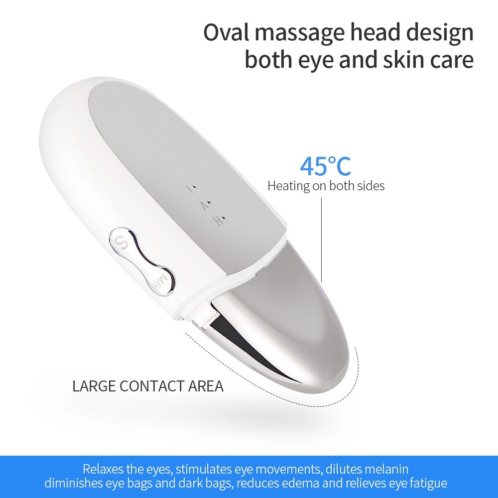 EMS Ion Eye Massager Heat Magnetic Vibrating Eye Care Device Diminishing Eye Bags Dark Circles Relieves Eye Fatigue Skin Tighten