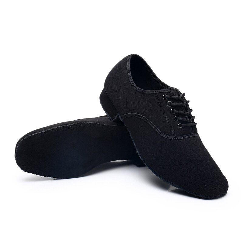 Hipposeus Men Dance Shoes Boys Ballroom Latin shoes Breathable Fabric Modern Tango Jazz Performance Practise shoes: Suede sole / 7.5