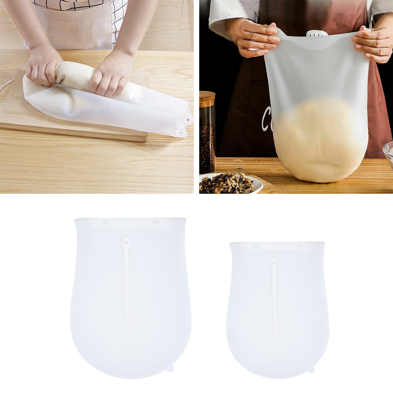 Silica gel Kneading Dough Bag Prevent Flour Splashing Dough Mixer Bags for Kitchen Clean and Tidy