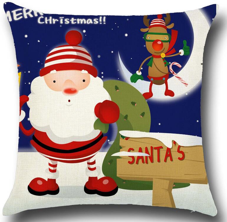 45*45 cm Kerstman Sneeuwpop baby kussensloop Kerst Serie Kussensloop Kussen Kerstcadeau Vierkante kussenslopen zonder Kern PP35: color 6