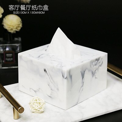 Hars Marmer Papier Tissue Box Europese Retro Bookbox Woonkamer Koffietafel Restaurant multifunctionele Tissue Handdoek Badkamer Ac: 1