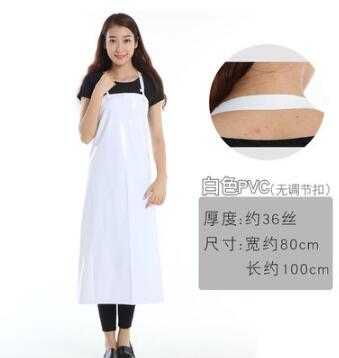 Delantal impermeable para cocina, largo, resistente al aceite, para la cintura, babero impermeable, para mesa de arroz, color blanco: 2