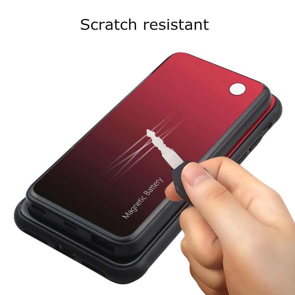 Hstnbveo batteriopladeretuier til samsung galaxy  s10 plus  s10e powerbank etui trådløs opladning magnetisk batteritaske til  s10