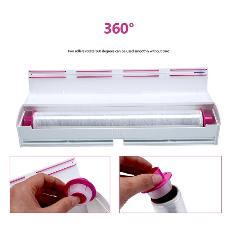 Kitchen aluminum foil cling film cutting box storage box paper cutter cling film roll box with blade toilet paper storage box