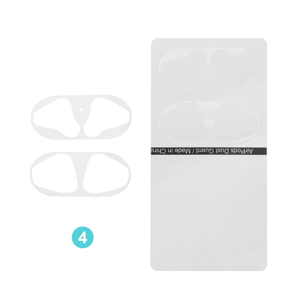 2x Ultra Thin Dust-proof Cover Film Protective Sticker Skin Dust Guard Stickers For Apple Airpods Earphones Charging Box: 4