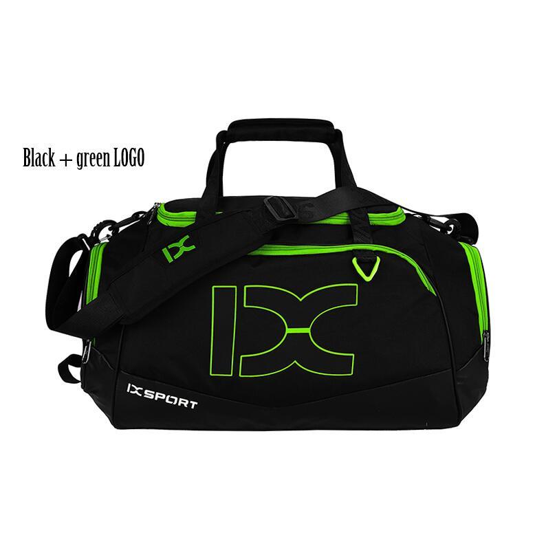 Grote Casual Waterdichte Reistas Voor Mannen Vrouwen Sport Sporttas Enkele Schouder Handtas Bagage Duffle Schoen Tassen Mochila Laptop: Black green LOGO