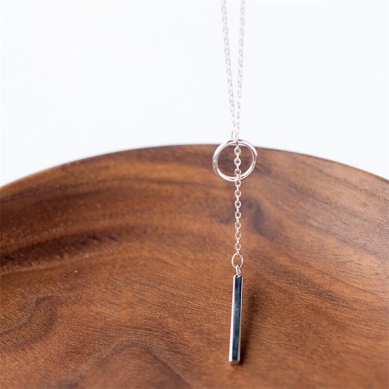 Simple Korean Pendant 925 Sterling Silver Temperament Personality Female Jewelry Necklace SNE007