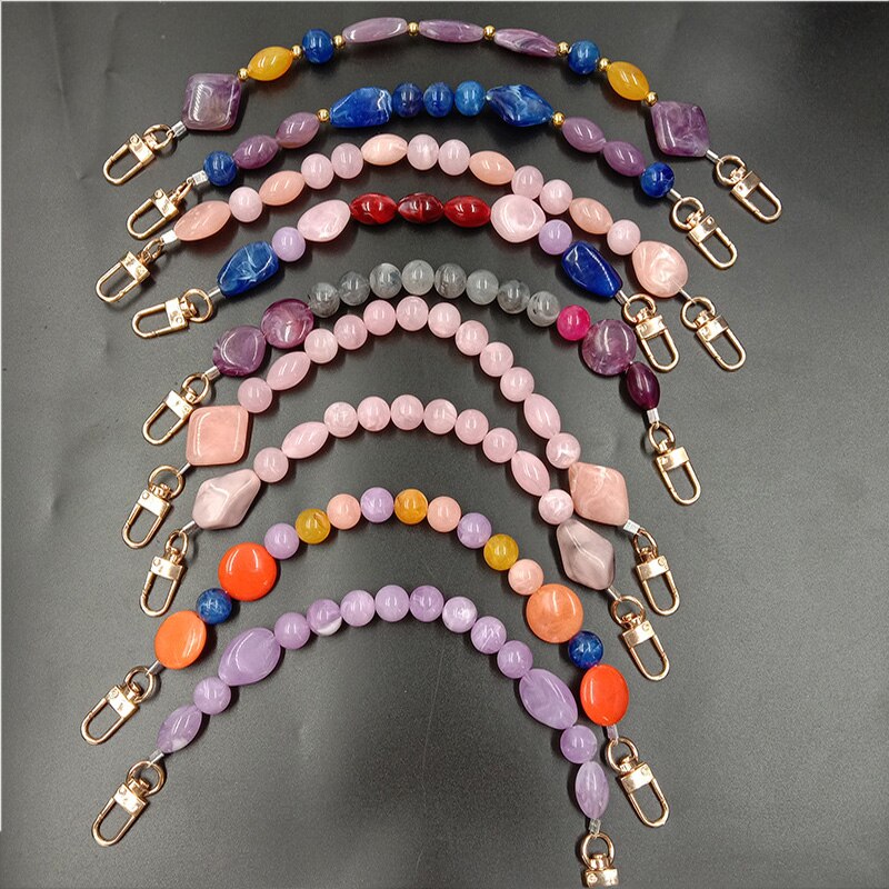 Woman Handbag Accessories Acrylic Resin Bag Chain Colorful Bead Pearl DIY Replacement Detachable Cute Purse Bag Handle Strap