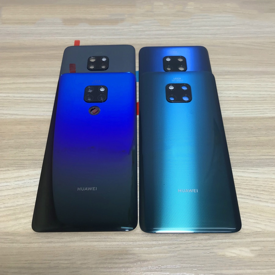 Originale Materiale di Vetro Posteriore dell'alloggiamento del Portello per Huawei Compagno di 20 pro Caso Della Copertura Posteriore della Batteria con la Macchina Fotografica lente + Adesivo per compagno20