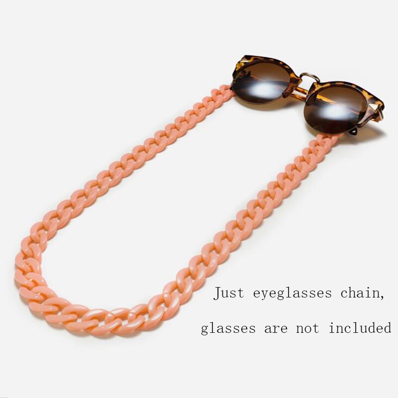 Leopard Acrylic Sunglasses Chain Women Reading Glasses Hanging Neck Chain Largand Glasses Chain Eyeglasses Strap: Orange