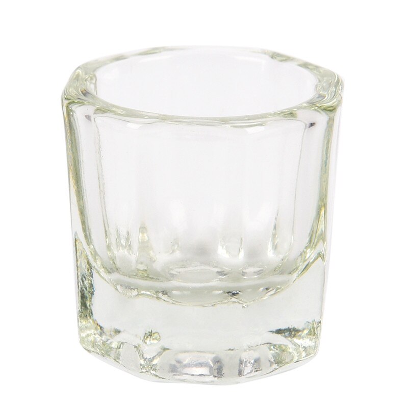 Kristallglas akryl pulver dappen skål akryl flytande glas kopp för akryl nail art klar vit färg transparent kit