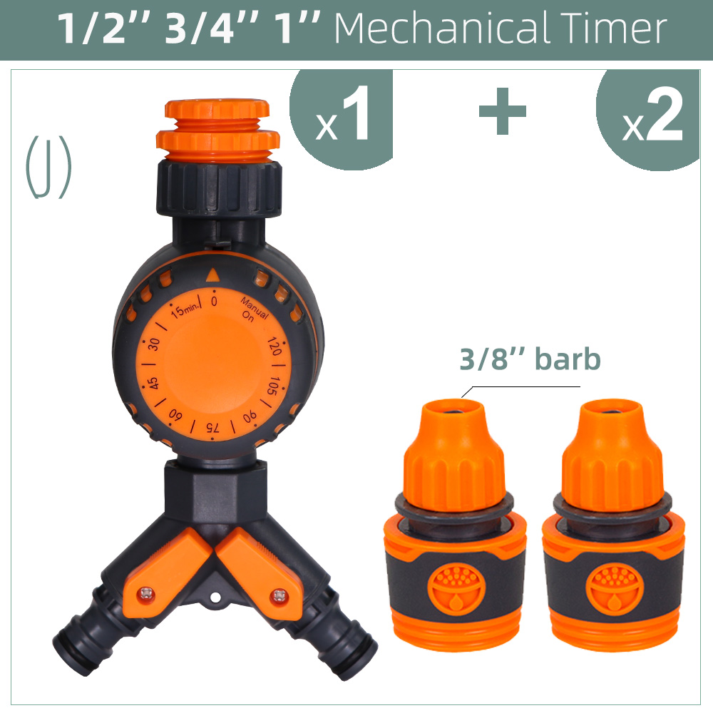 3-Way Double Controller Intelligent Mechanical Daily Water Timer Garden Water Irrigation for Outdoor Hose Drip Sprinklers Tool: J