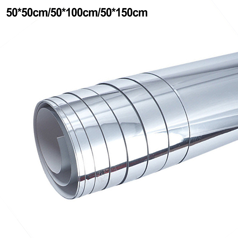 Pegatina de pared PET de 0,1 MM de espesor, película adhesiva para decoración de baño, espejo de pared artesanal, pegatina de pared suave, pegatinas de espejo