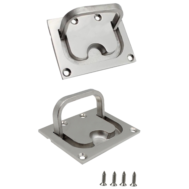 Boat Pull Flush Lift Ring Marine Grade 316 Stainless Steel Flush Lifting Boat Deck Hatches Handle Trap Door Latches