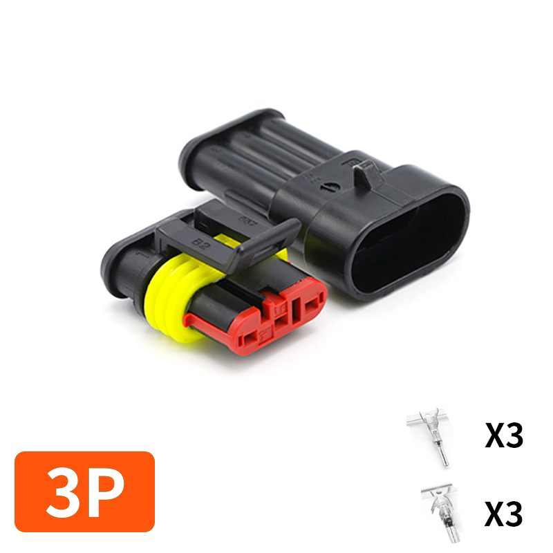 20/50/100Sets 1/2/3/4/5/6 Pin Way AMP Tyco Super Sealed Automotive Wire Connector Electrical Male Female Plug Terminals for Cars: Lavender / Under 5Pcs